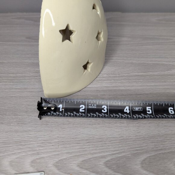 Vintage 1998 GS Ceramic Nativity Scene Tea Light Candle Holder White w/Gold Trim - Picture 9 of 10